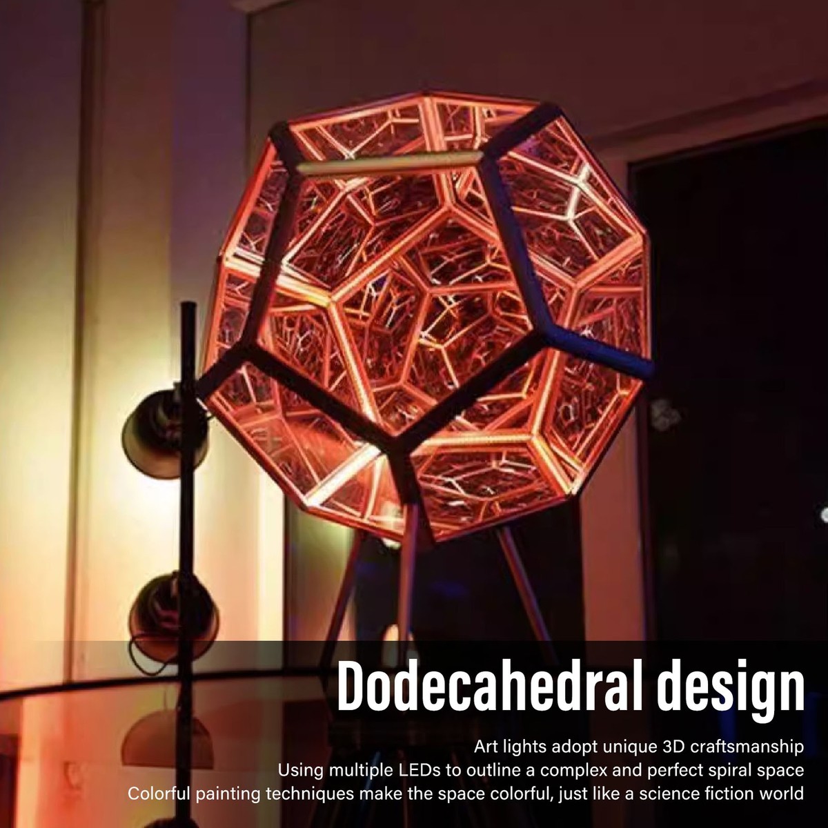 Dodecahedron Light USB 3D Cube Light LED Desk Table Lamp Light