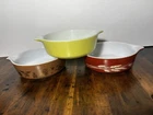 Vintage Pyrex 471 Set/3 Mixed Patterns Casserole Dishes No Lids