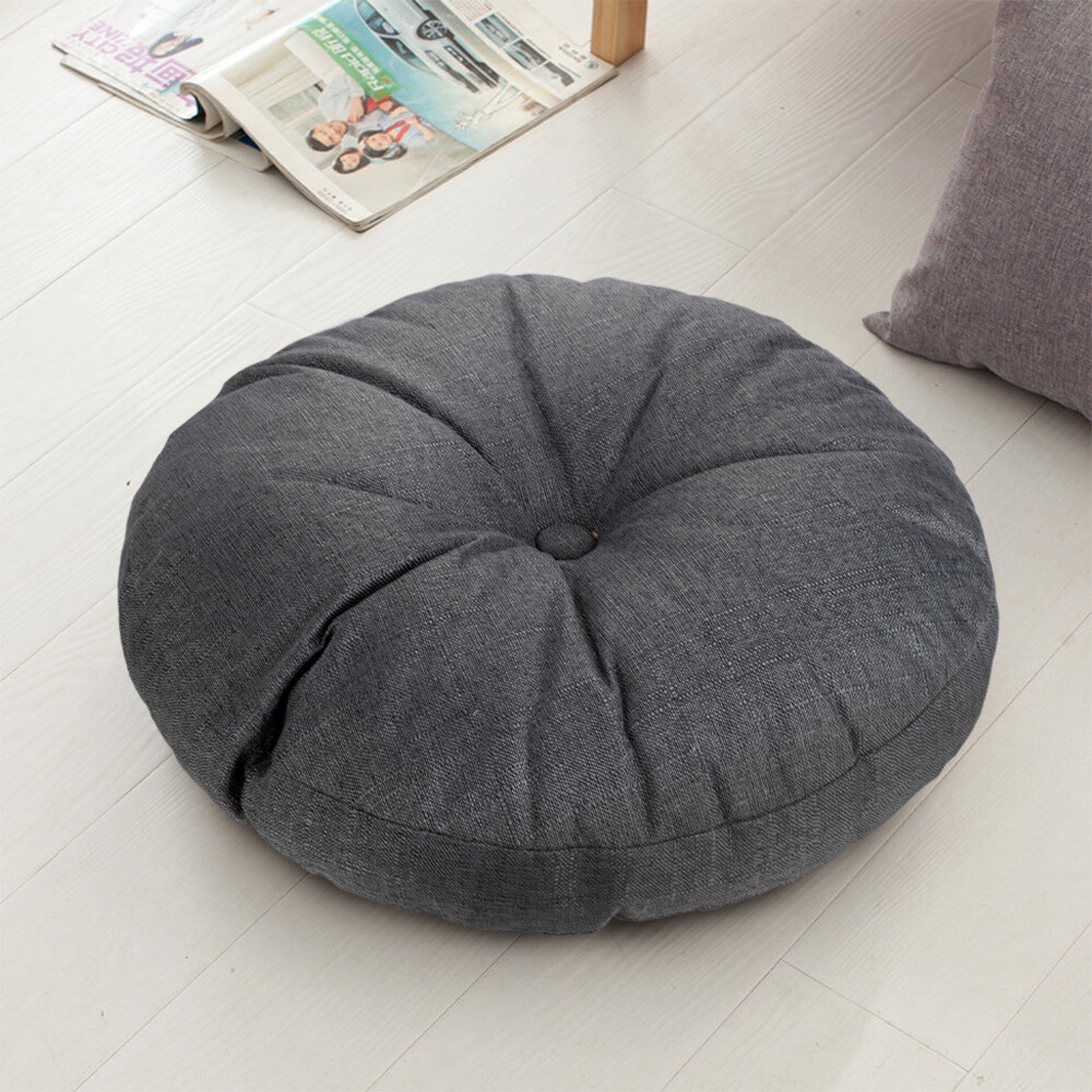 Japanese Style Round Linen Futon Cushion Floor Yoga Chair Seat Mat