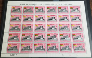 GHANA- { 1 Sheet of # 17} +3 Souvenir Sheets+ Airmail Stamps(2)+ 2 free