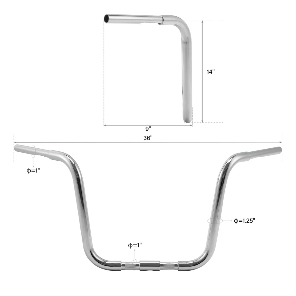 Подвески для обезьян 1,25 дюйма подъемный руль 14 дюймов подходит для Harley Davidson Springer - Изображение 2 из 4