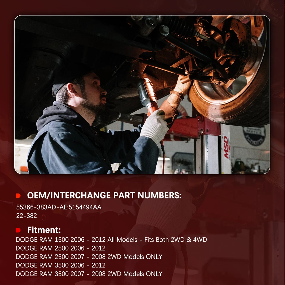 Power Steering Rack 22-382 For 2006 2007 2008 2009-2012 Dodge Ram 1500 2500 3500 - Image 2 of 4