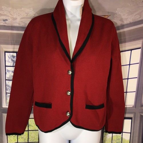 CHAPS PS NWT Metropolis Red Cardigan 