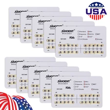 10Packs Dental Ortho Brackets Braces Mini Roth Slot.022 3-Hooks Metal #3