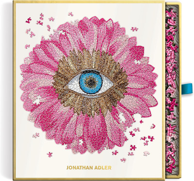 750-Piece Jonathan Adler Petals Shaped Puzzle with Gold Foil