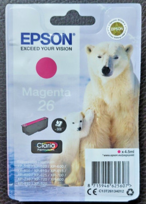 Orginal EPSON 26 Druckerpatrone, magenta, Expression Premium, OVP, NEU  4,5ml