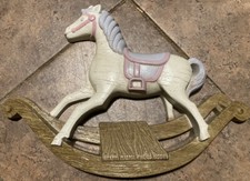 Vintage 1985 Burwood Products Rocking Horse Wall Plaque No. 2885, Molded Plastic
