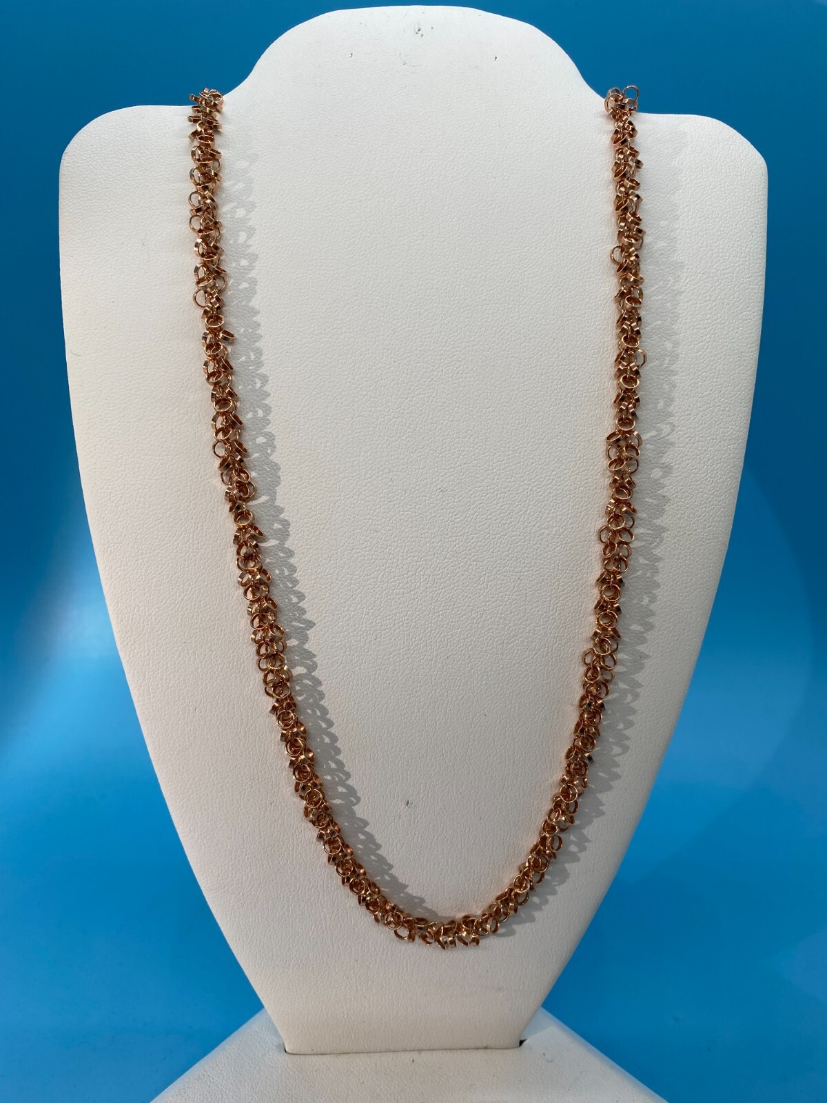 Rose Sterling 925 Silver KA 1772 Italy Shiny Round Confetti Links 18