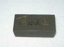 Rubber Stamp - Word "Thankful" - Medium Size - Cursive Font