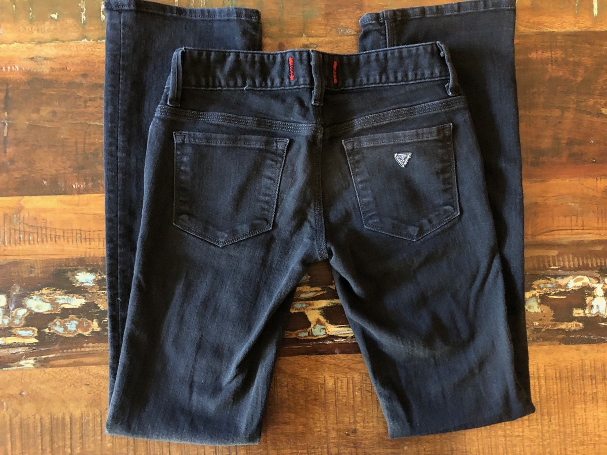Guess Women's Jeans Sarah Fit Boot Cut Mid-Rise Black 26x31 | eBay