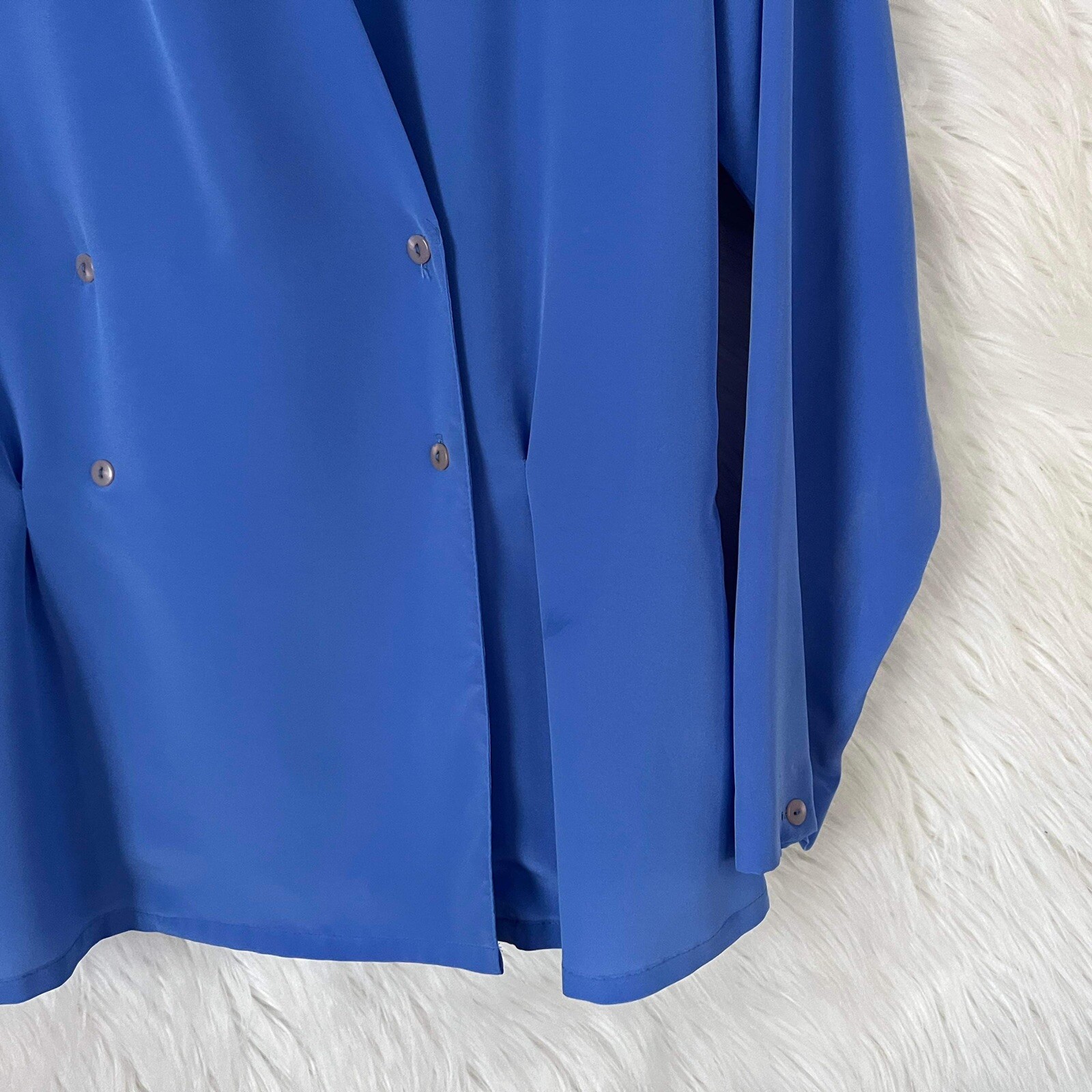 Pendleton Blouse 14 Blue Double Breasted Long Sle… - image 4