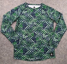 Burton Base Layer Shirt Youth Extra Large 18 Green Long Sleeve Snowboard Ski