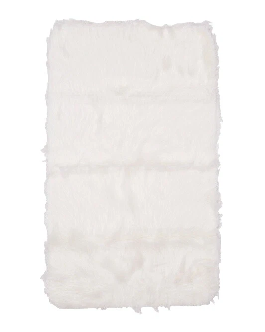 White Modern Rectangle Leather, Fur & Sheepskin Rugs