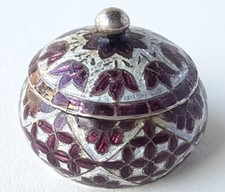 Enamel Pill Box 925 Silver around 1950 - 1960 Z284