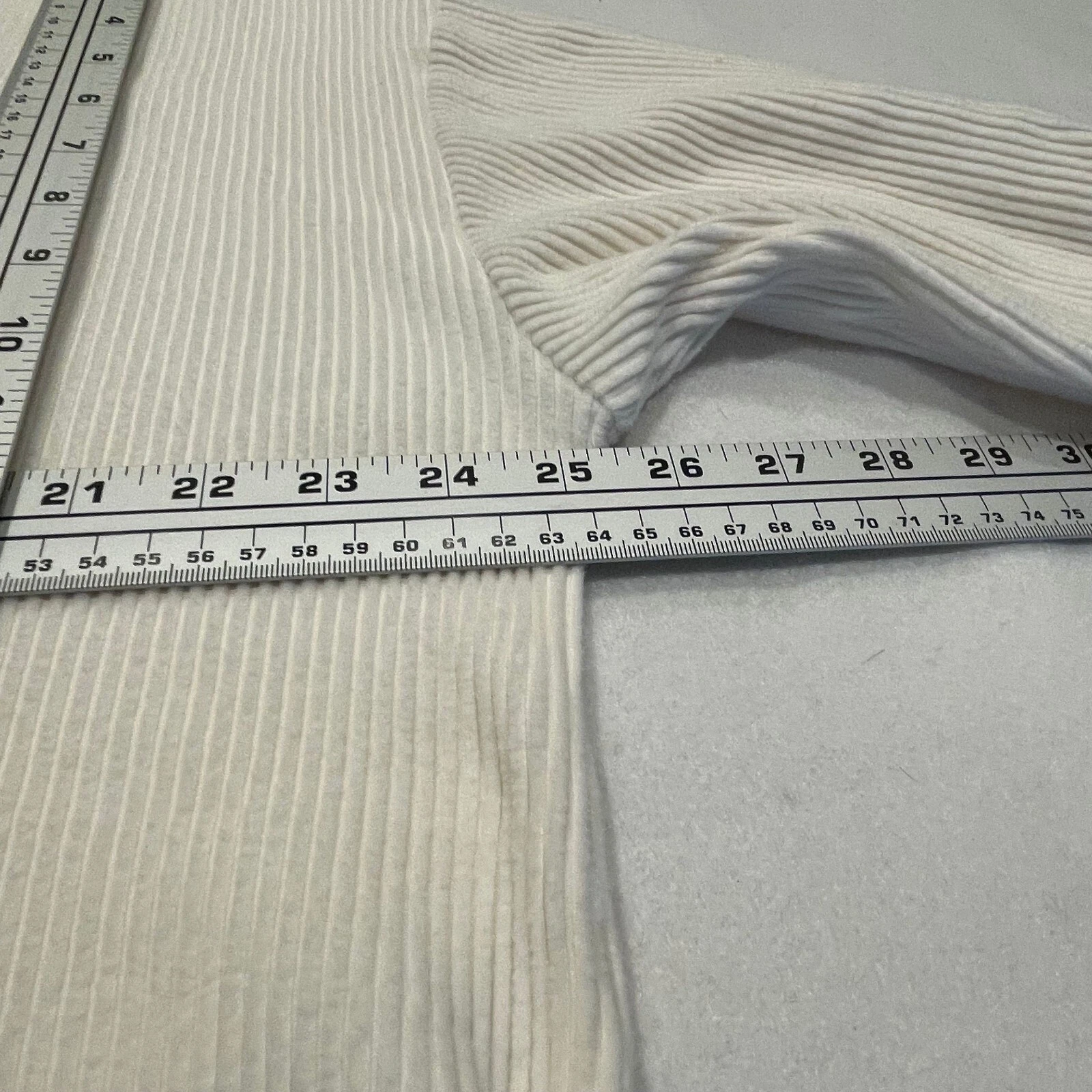 OFF WHITE Felpa donna GAP taglia XL accogliente con cappuccio a costine manica lunga pullover avorio gelo