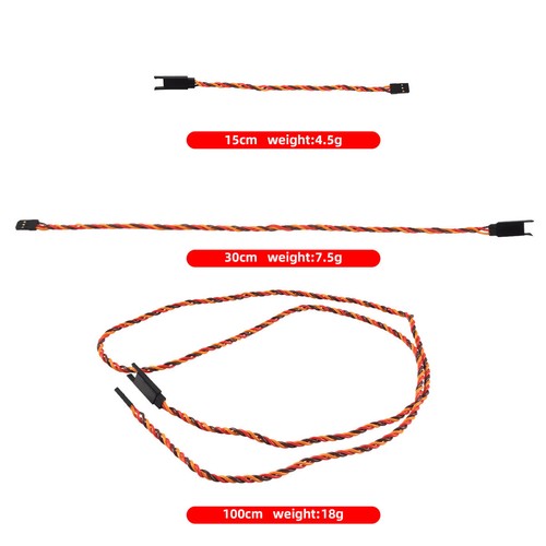 5 PIEZAS Cable de extensión de cable trenzado 15 cm 30 cm 100 cm para avión modelo de radiocontrol - Imagen 6 de 12