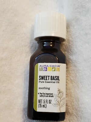 Aura Cacia 100% Pure Essential Oil Sweet Basil 0.5 fl oz (15 mL)