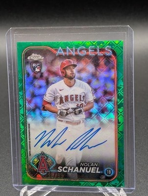 2024 Topps Chrome Logofractor Nolan Schanuel Rookie Auto Green /99 #RCA-NS RC SP