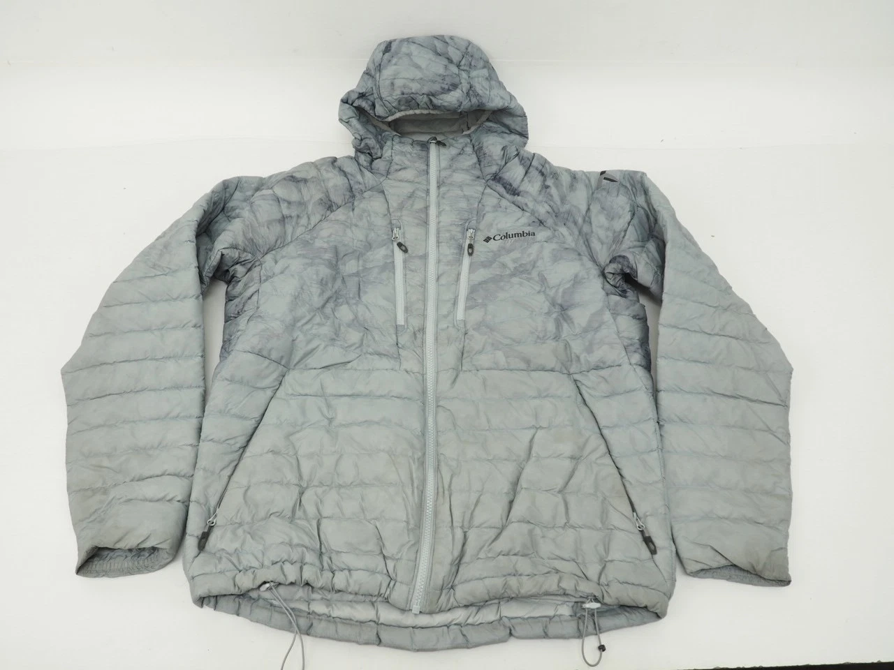 Columbia Titanium Snow Country Hooded Jacket Men's Size Large Marbled Grey/Blue