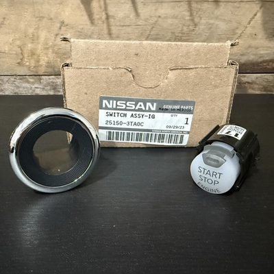 #ad Genuine Nissan Ignition Push Start Button 25150 3TA0C amp; Aftermarket Trim Ring $59.00