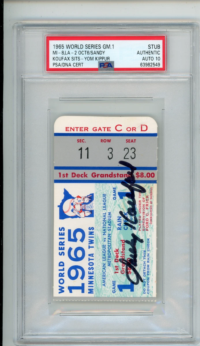 Sandy Koufax 1965 Vintage Sports Ticket Stubs for sale | eBay