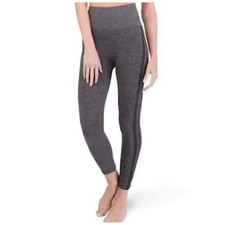 SPANX ASSETS Dark Heather Gray Side Stripe Athleisure Leggings Women's Size M