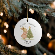 Personalized Baby Girl First Christmas Ornament, Custom Baby Girl Name Ornament