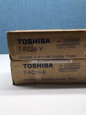 Lot of 2 Toshiba 1x T-FC28-K Black , 1x T-FC28-Y Yellow Toner Cartridges