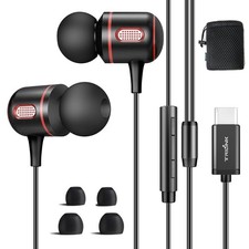 USB C Headphones Wired, in-Ear Type C Earbuds, Earphones with Microphone Volu...