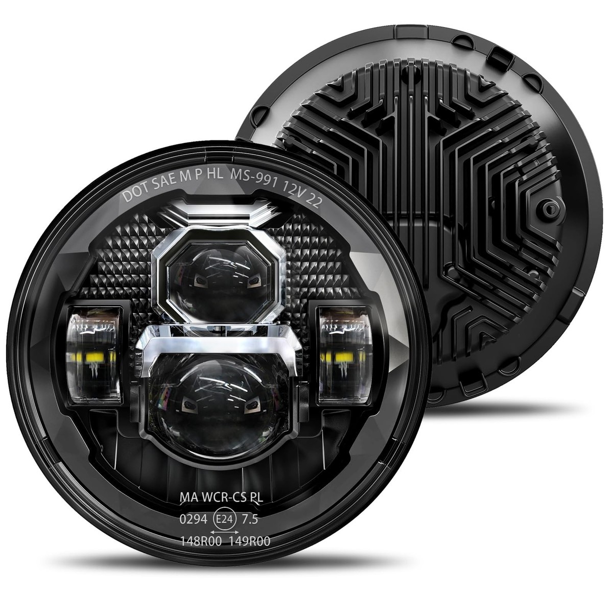Faróis de LED HWSTAR redondos 1000% brilhantes e antirreflexo de 17 cm, compatíveis com Jeep Wrangler JK JKU TJ LJ Chevy Ford GMC etc com DRL Starry, Start-up, Gradiente, Halo, Pisca H6024