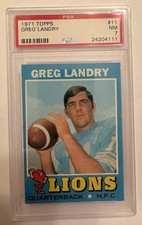 1971 Topps Football Greg Landry #11 Rookie Card PSA 7. rookie card picture