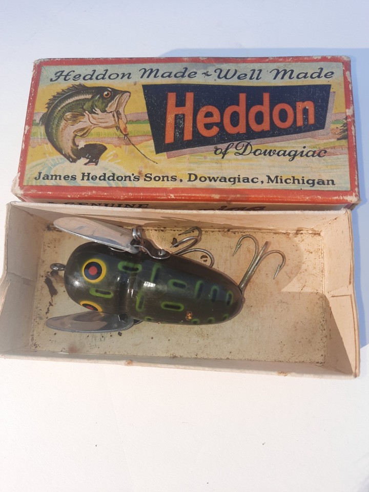 Leurre vintage Heddon Tiny Torpedo Baby Bass 1 7/8 Topwater/Surface Pêche 1/4 o