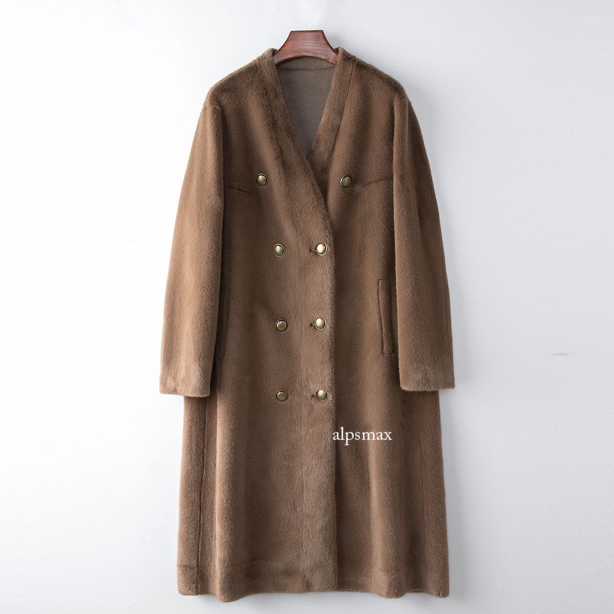 Winter Knee-Length Mink Fur Coat for Women - Thickened Warm Trench