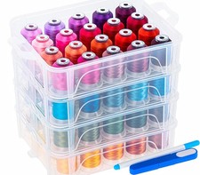 New brothread 80 Spools 500m Each Embroidery Machine Thread with Clear Plasti...