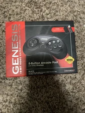 Retro-Bit 2.4 GHz Wireless Controller 8-Button Sega Genesis Original/Mini Black