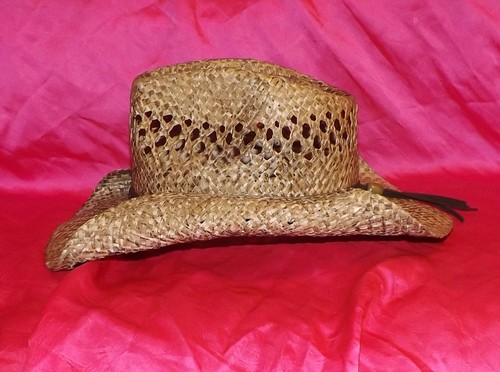 💥 CAPPELLO COWBOY WESTERN DPC PAGLIA ABBRONZATA BRUCIATA 100% SEGATURA OSFM - Foto 2 di 4