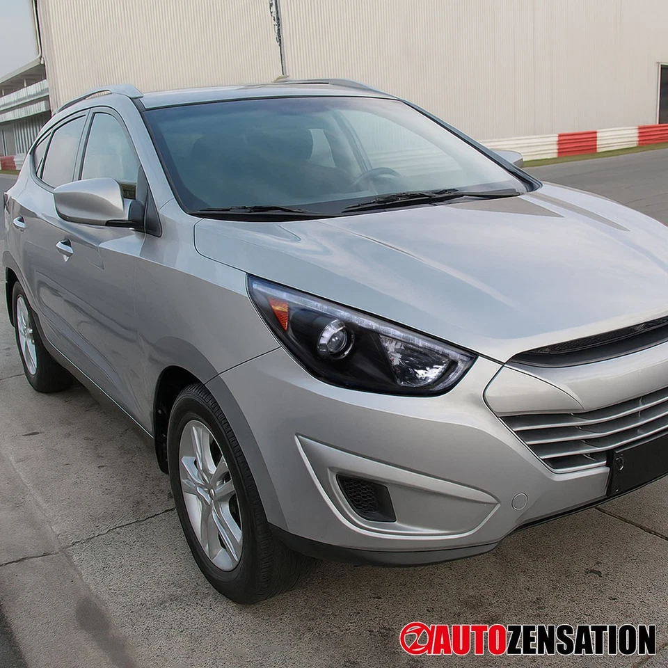 Fit 2010-2013 Hyundai Tucson Black Projector Headlights Lamps w/ LED Left+Right - Изображение 3 из 4