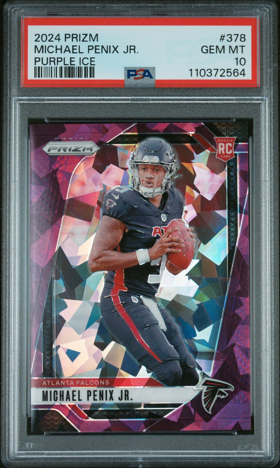 2024 Panini Prizm Purple Ice Prizm Michael Penix Jr. #378 /225 PSA 10