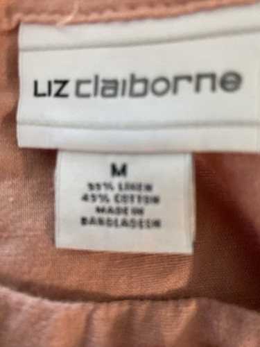 Liz Claiborne Women’s Medium Peach Raw Hem Linen Sleeveless Tank Lagen Look - Picture 9 of 10