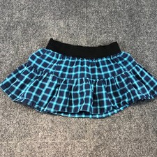 Justice Plaid Ruffle Skirt with Built in Shorts Girls Size 7 Blue