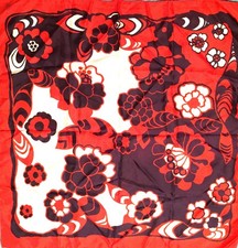 Bold  Polyester Colorful Print Designed Scarf - 26" Square Rolled Hem