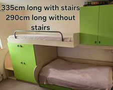 🛏️ Large Green Bunk Beds with 2 mat with Built-in Storage – Excellent Condition