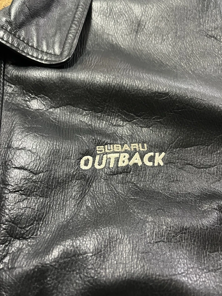Chaqueta de cuero Subaru Outback para hombre equipo grande para deportes bolsillos con cremallera completa moto Foto 3 de 4