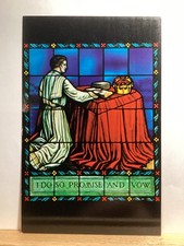 Stained Glass Window/Frank S Lord Memorial: DeMolay HQ/KC, MO - Vintage Postcard