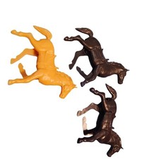 Vintage Plastic Horses Toy Lot Mixed Breeds Colors Retro Collectible