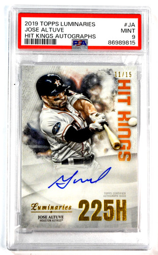 2019 Topps Luminaries Jose Altuve Hit Kings Autographs /15 On Card Auto PSA 9