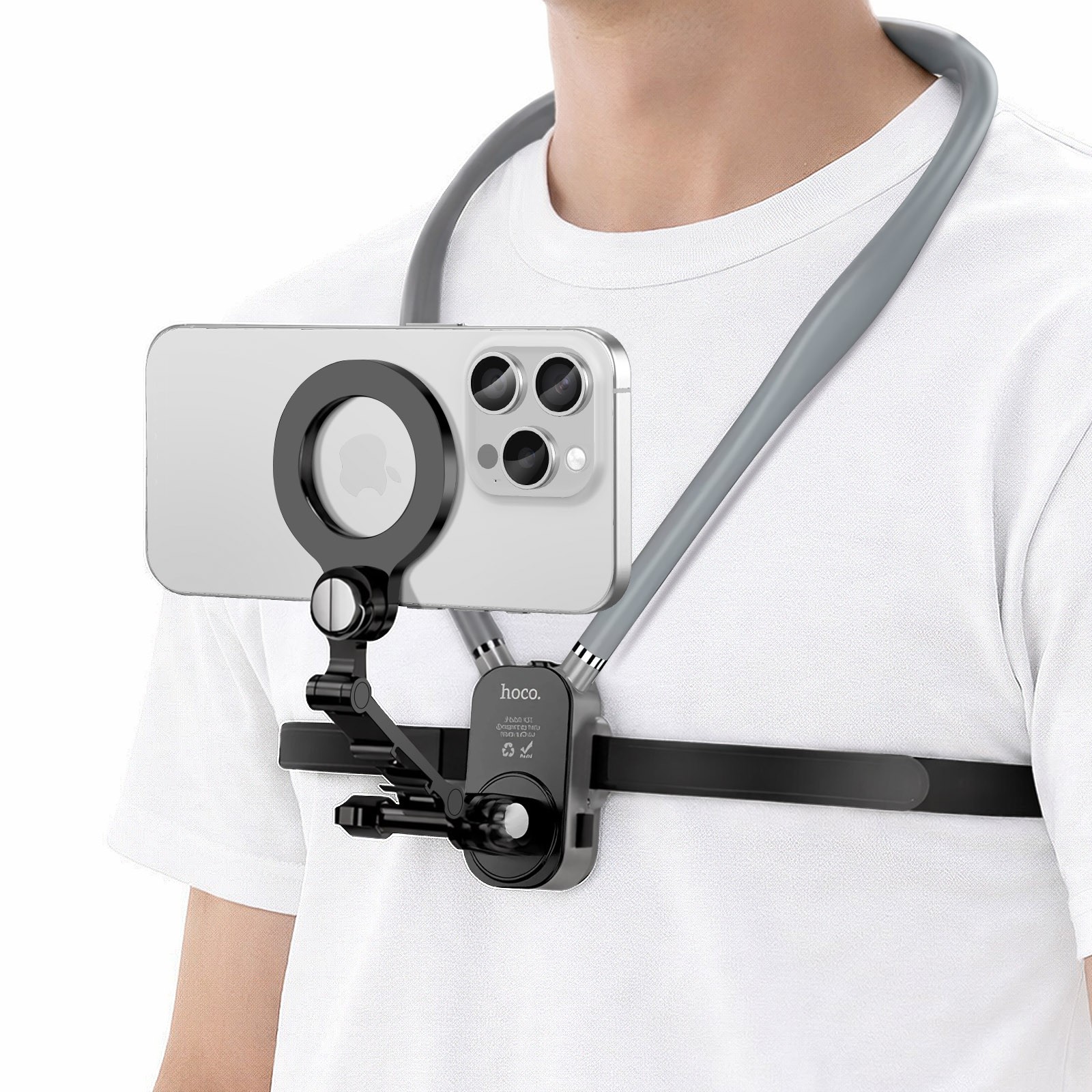 Soporte tour de cou pour iPhone - Fixation mains libres solide universelle pour smartphone