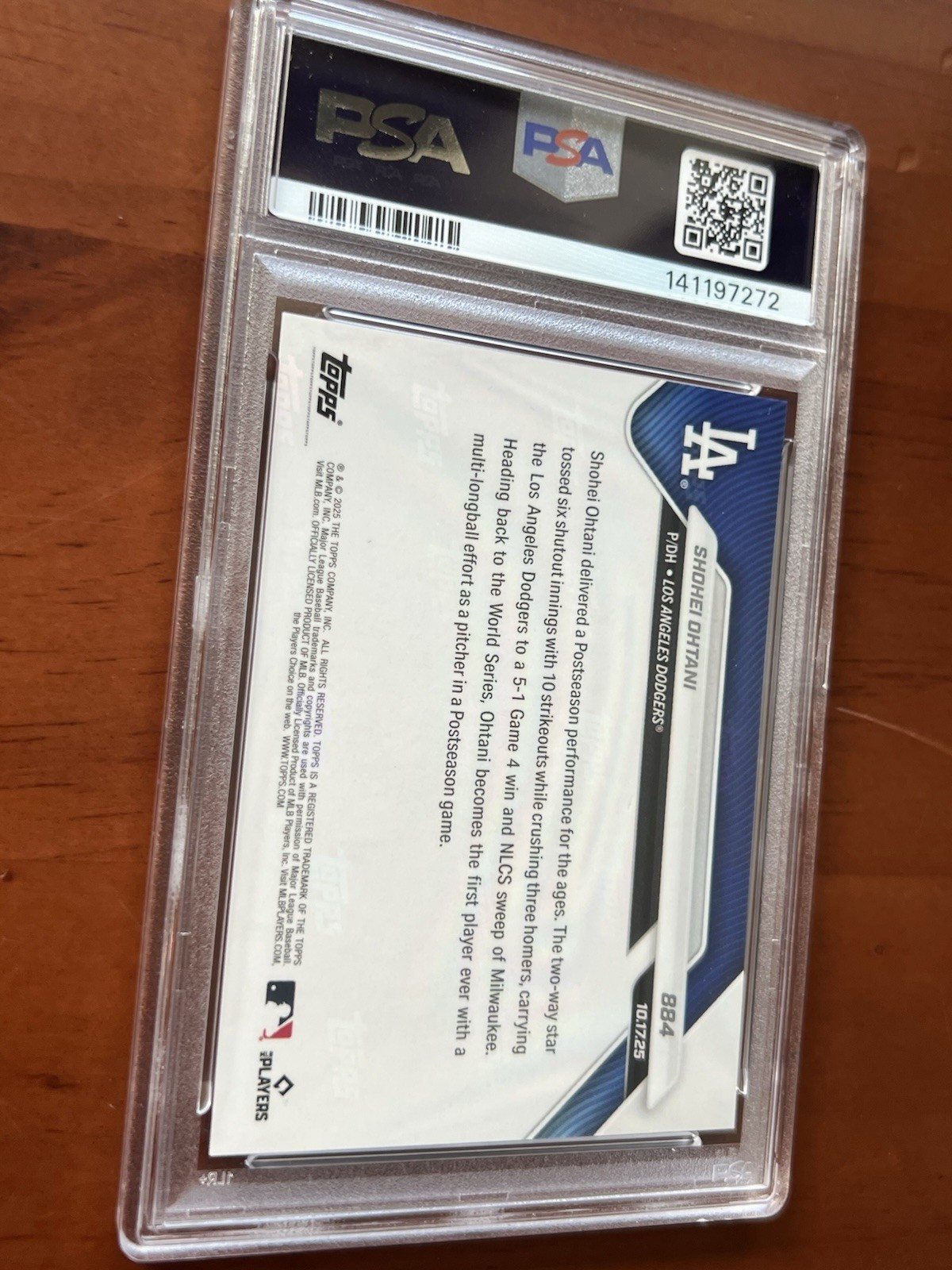 PSA 10 Shohei Ohtani #884 /253309 2025 Topps Now -10 Ks, 3 HR NLCS CHAMPS view 9