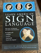 Learn American Sign Language Arlene Rice Over 150 Flascards Near New