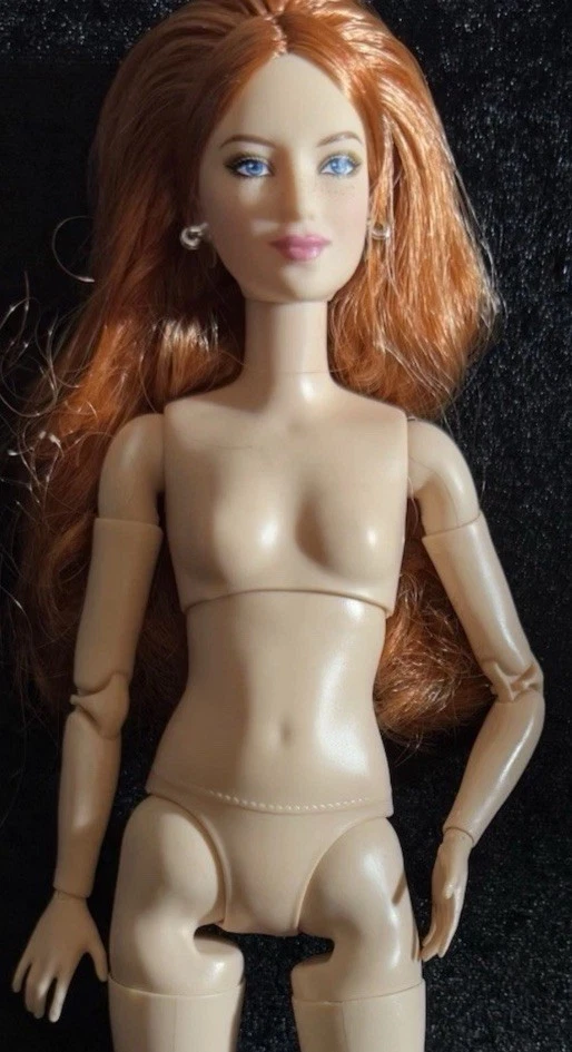 Colecionadores de cabelo vermelho boneca Barbie Mattel-Articulada-Nua para OOAK-G-32 - Imagem 3 de 4